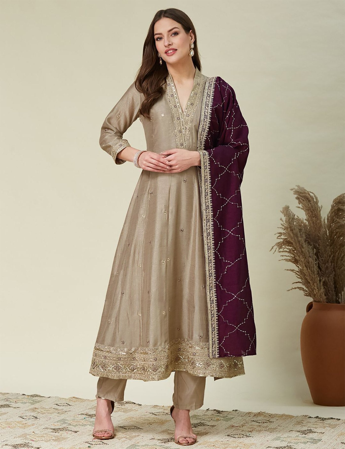Women Traditional Anarkali Suit with Dupatta