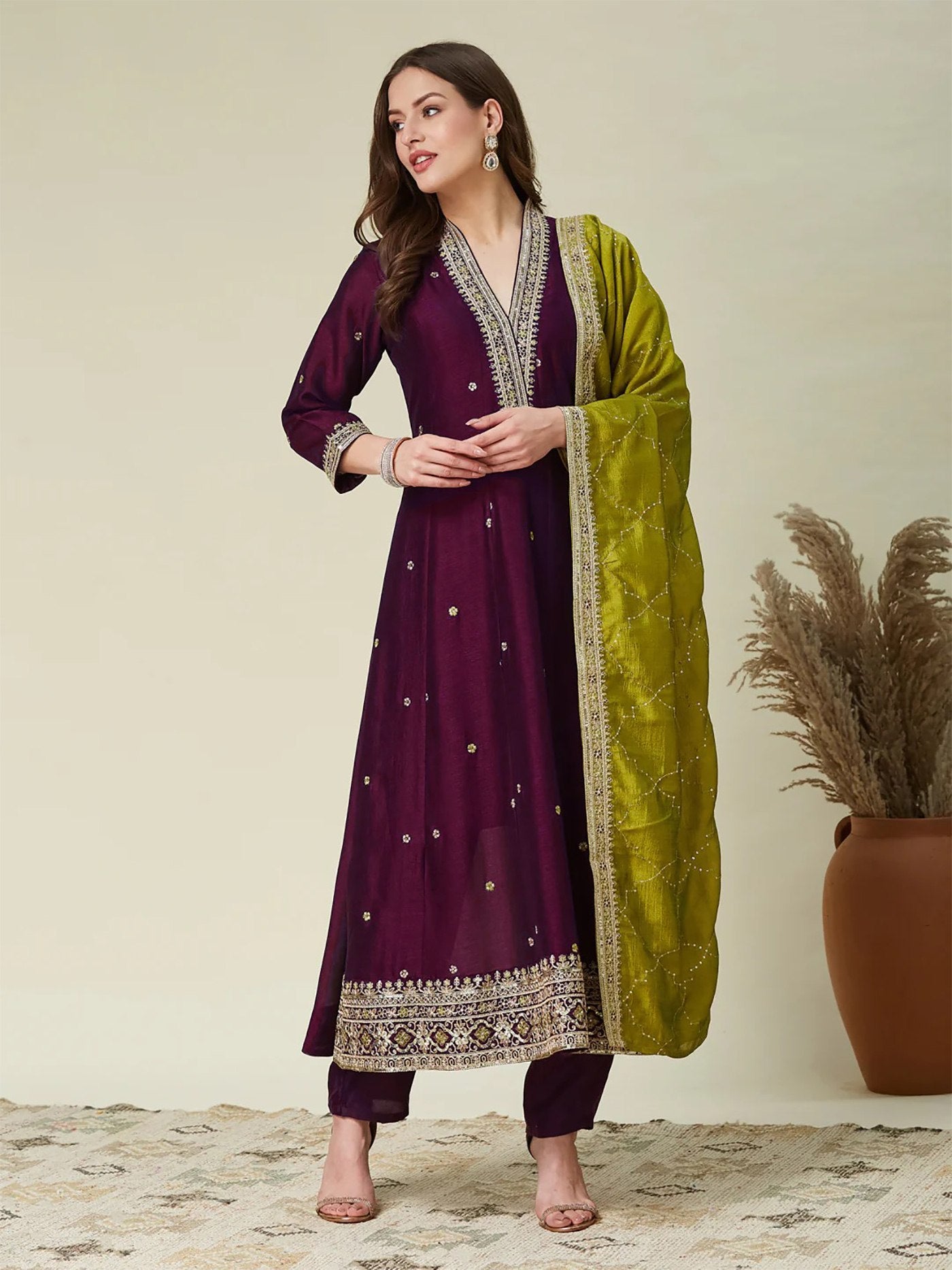 Women Traditional Anarkali Suit with Dupatta