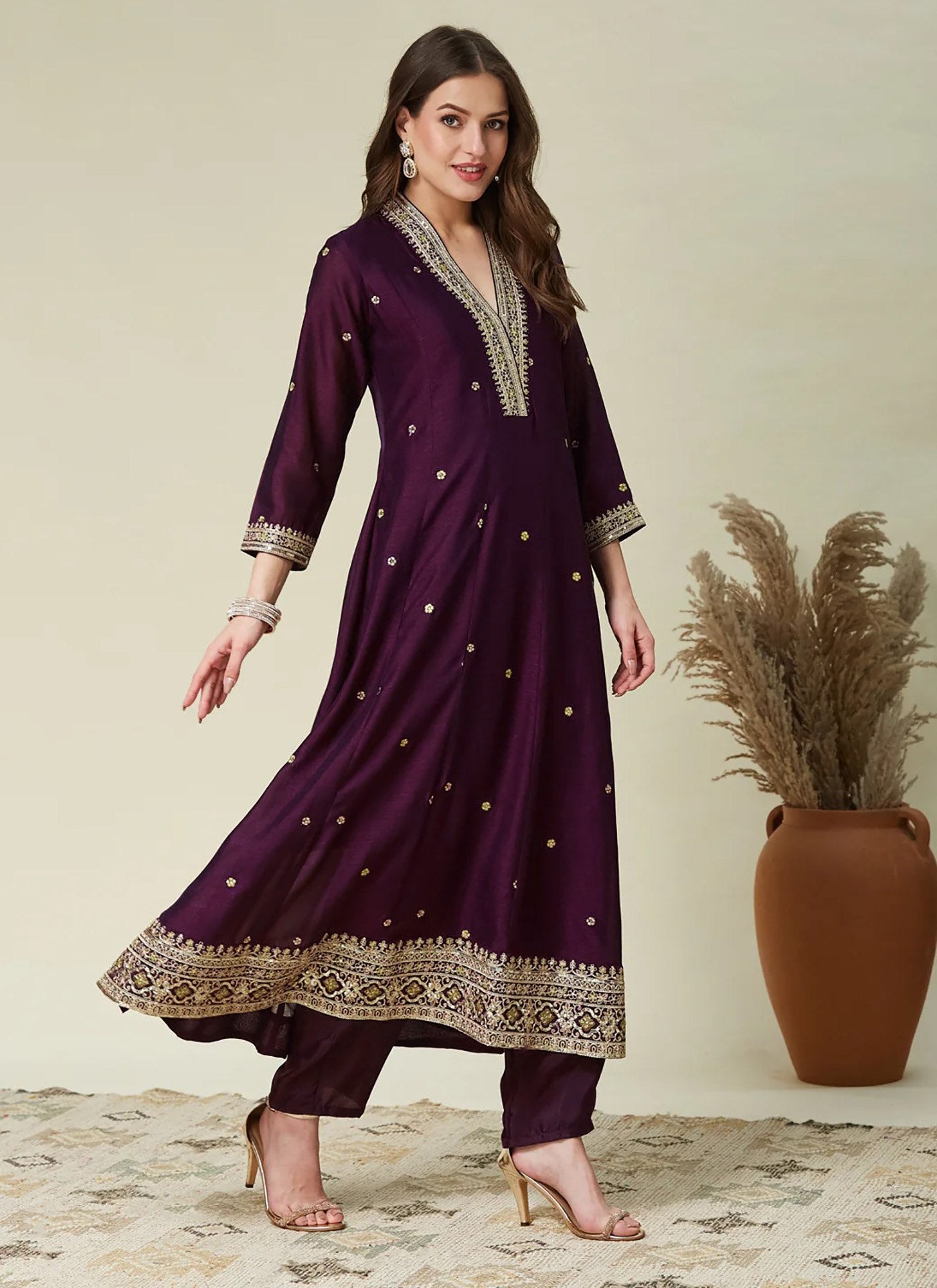 Women Traditional Anarkali Suit with Dupatta