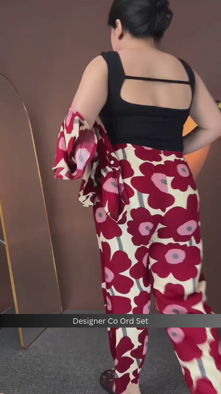 Retro Poppy Print Matching Co-ord Set